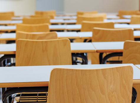 Desks and chairs