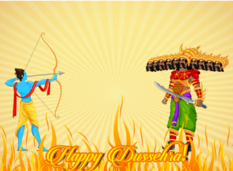 A man holding an arrow and bow in front of a woman.